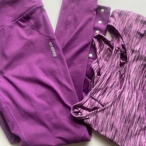Reebok Women's Vibrant Purple Leggings and Top